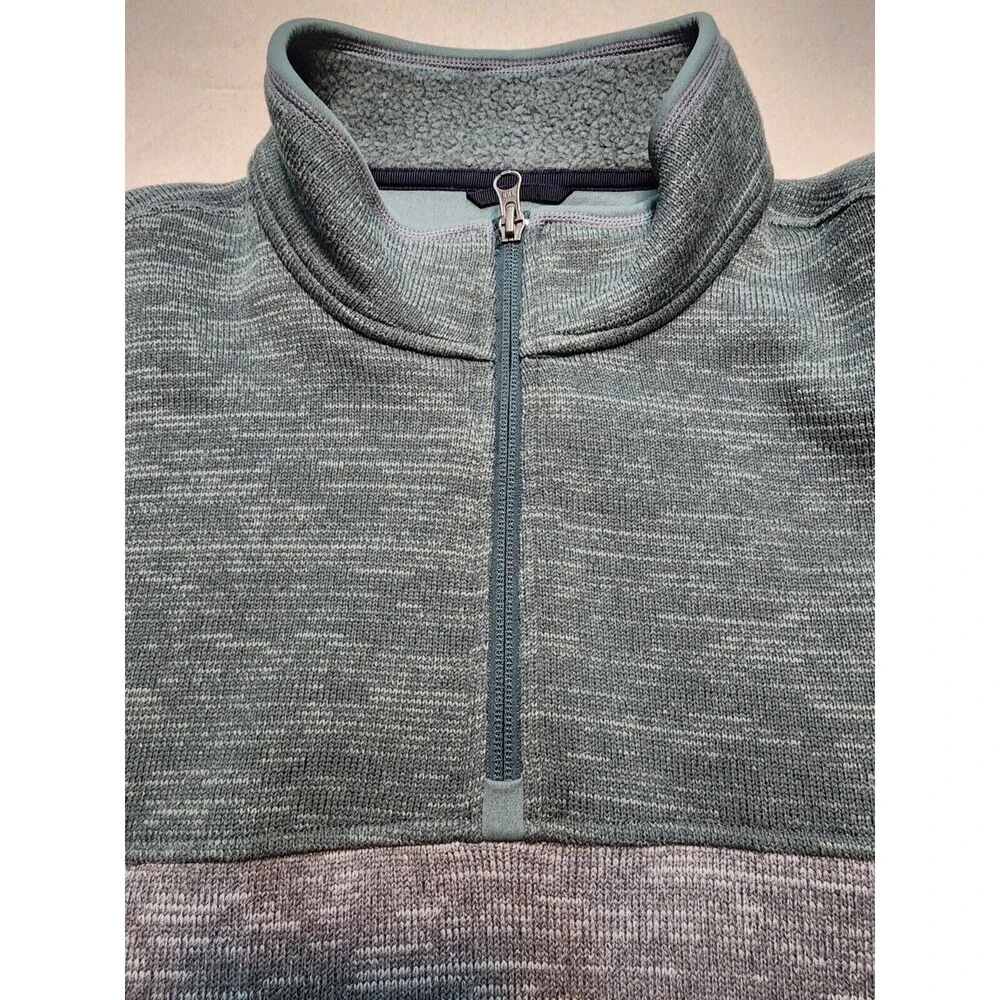 Untuckit Quarter Zip Pullover Green and Gray Men's Size 2XL